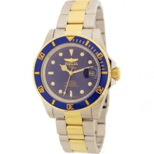 Invicta 8928C Pro Diver Automatic Gold SS Band Blue Coin Edge Watch