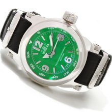 Invicta Men's 10516 I-Force Green Textured Dial Black Leather Watch