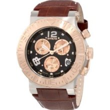 Invicta Men's 1852 Reserve Chronograph Black Dial Brown Leather Watch