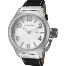 Invicta Men's Corduba White Dial Black Genuine Calf Leather