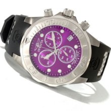 Invicta Men's Grand Diver Swiss Quartz Chronograph Stainless Steel Polyurethane Strap Watch PURPLE