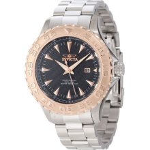 Invicta Mens Pro Diver Ocean Ghost Black Dial 18k Rose Gold Bezel Watch 12557