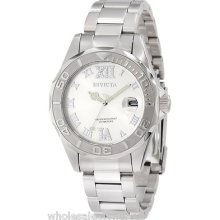 Invicta Model12851 Women's Pro Diver Silver Dial Watch With Crystal Accents,