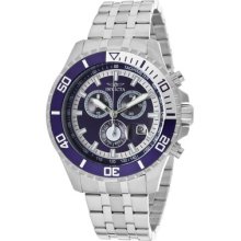 Invicta Watch 13649 Men's Pro Diver Chronograph Blue Dial Stainless Steel