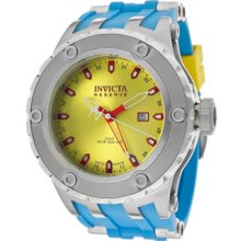 Invicta Watches Men's Reserve Yellow Dial Blue Silicone Blue Silicone