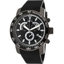 Invicta Watches Men's Specialty Chronograph Black Textured Dial Black