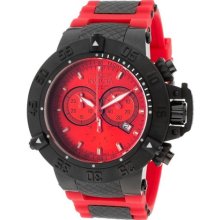 Invicta Watches Men's Subaqua/Noma III Chronograph Red Dial Red Silico