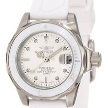 Invicta Women's Pro Diver Mini Silver Dial White Polyurethane Watch 11563