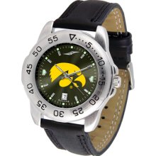 Iowa Hawkeyes Sport Leather Band AnoChrome-Men's Watch