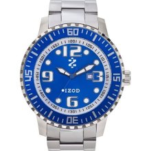 Izod Men's IZS5/6.BLUE Silver Stainless-Steel Quartz Watch with Blue Dial