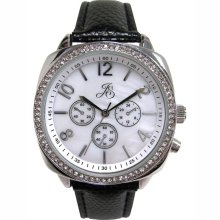 Jaclyn Smith Ladies Watch w/Crystal Case, Mother of Pearl Multi