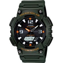 Japan Movt Genuine Casio Watch Tough Solar 5 Alarms Aq-s810w-3a Green