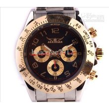 Jaragar Luxury Men Automatic Oyster Mechanical Watch Gold Stainless