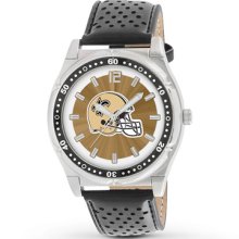 Jared Menâ€™s NFL Watch New Orleans Saints Stainless Steel/Leather- Men's Watches