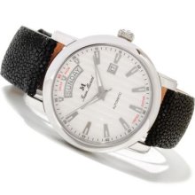 Jean Marcel Men's Clarus Limited Edition Swiss Made Automatic Stingray Strap Watch WHITE