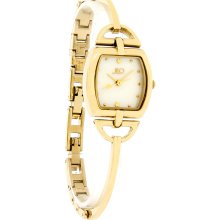 Jlo Ladies Gold Tone Mother of Pearl Bangle Quartz Watch J2/1018WMGB