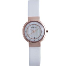 Johan Eric Watches Women's Arhus Mother of Pearl Dial White Leather Wh