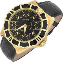 Julius Legend Designer Men's Watches, Leo - 18K Gold and Crocodile Leather Automatic Watch