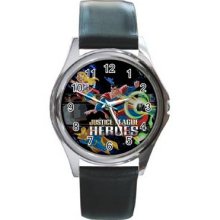 Justice League Unisex Silver-Tone Round Metal Watch 02