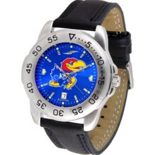 Kansas Jayhawks Sport AnoChrome Men's Watch with Leather Band