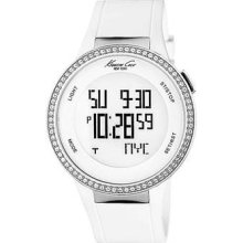 Kenneth Cole Women's Kc2698 Kc-touch Digital Silicone White Strap Watch