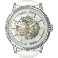 Kenneth Cole York Women's Kc2690 White Strap Automatic Stone Bezel Watch