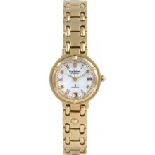 Krug Baumen Charleston 4 Diamond White Dial Gold Strap Ladies Watch Rrp Â£119