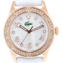 Lacoste Women's Advantage Mother-of-Pearl Leather Strap Watch