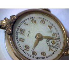 Ladies 15j Solid 9k Wristwatch 1940's By Hall