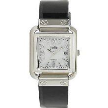 Ladies' Black Patent Leather Square Watch