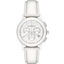 Ladies' Ceramic & Leather Chronograph Watch