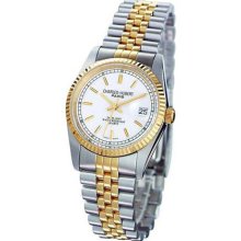 Ladies Charles Hubert 14k Gold-plated Two-tone Off White Dial Watch No. 6635-W