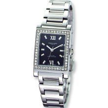 Ladies Charles Hubert Stainless Steel Black Dial 23x29mm Watch