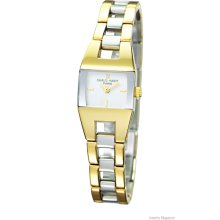 Ladies Charles Hubert Two-tone Stnlss Steel Wht Dial 20x22mm Watch