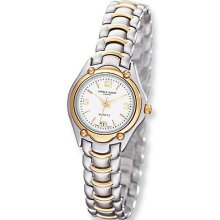 Ladies Charles Hubert Two-tone Brass White Dial Watch No. 6630