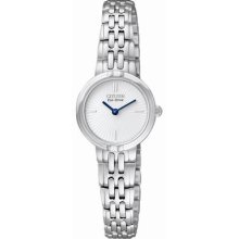 Ladies Citizen Eco-drive Stainless Steel White Dial Watch Ex1090-52a