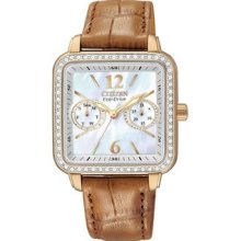 Ladies' Citizen Silhouette Crystal Strap Mother of Pearl Dial Watch