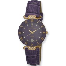 Ladies Jacques Du Manoir Purple Strap Crystal Accent Watch Xwa3973