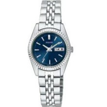 Ladies Pulsar Dress Blue Face Watch With Day/ Date Calendar