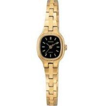 Ladies Pulsar Dress Watch W/ Oblong Black Face