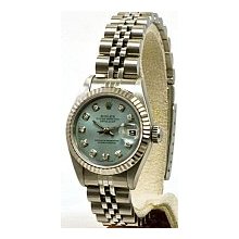 Ladies Rolex Datejust Stainless Steel Watch - Ice Blue Dial - Preowned