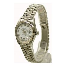 Ladies Rolex Datejust Watch Steel - White Diamond Dial - Pre-Owned