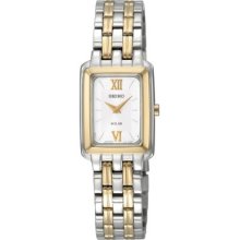 Ladies Seiko Solar Two-tone Stainless Steel White Dial Watch