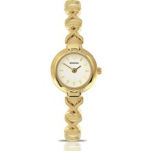 Ladies Sekonda Gold Plated Heart Link Bracelet Watch 4837 Rp Â£49.99