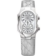 Ladies Silver Snakeskin Strap Watch