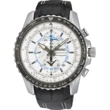 Latest Seiko Sportura Sapphire Pilots Alarm Chronograph Watch Snaf01p1