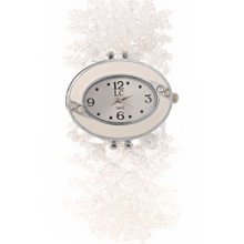 LC 1863 Oval Dial Rhinestones Women's Bracelet Quartz Wrist Watch