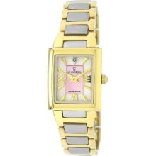 Le Chateau 1816Lcltt Wht Amp Pnk Women'S 1816Lcltt Whtandpnk Diamond Accented Two-Tone Watch