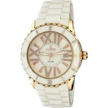 Le Chateau Women's 'Persida' White Ceramic Steel Case Watch (white)