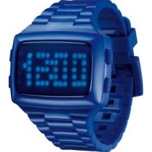 LED-BE-STP LED Unisex Digital Blue Dial And Pu Strap Watch